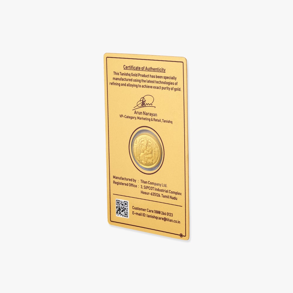 5 gram 24 Karat Gold Coin with Lord Ganesha Motif,,hi-res image number null
