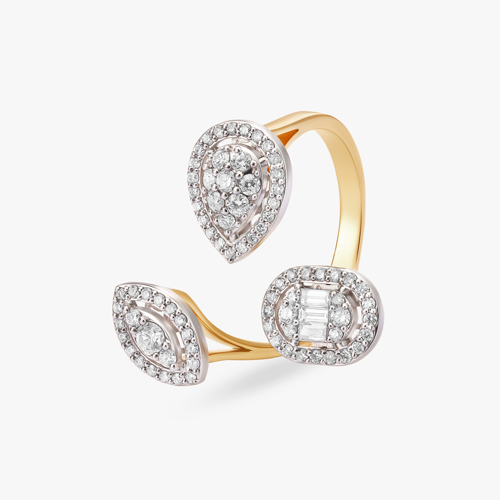 Lively Leaf Dance Diamond Finger Ring