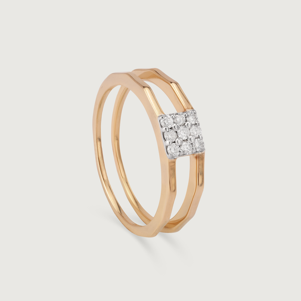 Lustrous Divide 14KT Gold & Diamond Ring,,hi-res image number null