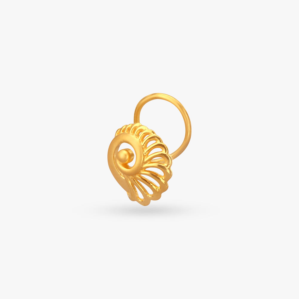 Elegant Spiral Gold Nose Pin,,hi-res image number null