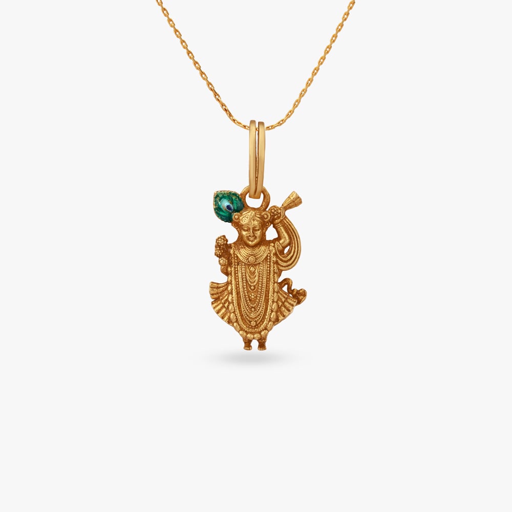 Hare Krishna Gold Pendant,,hi-res image number null