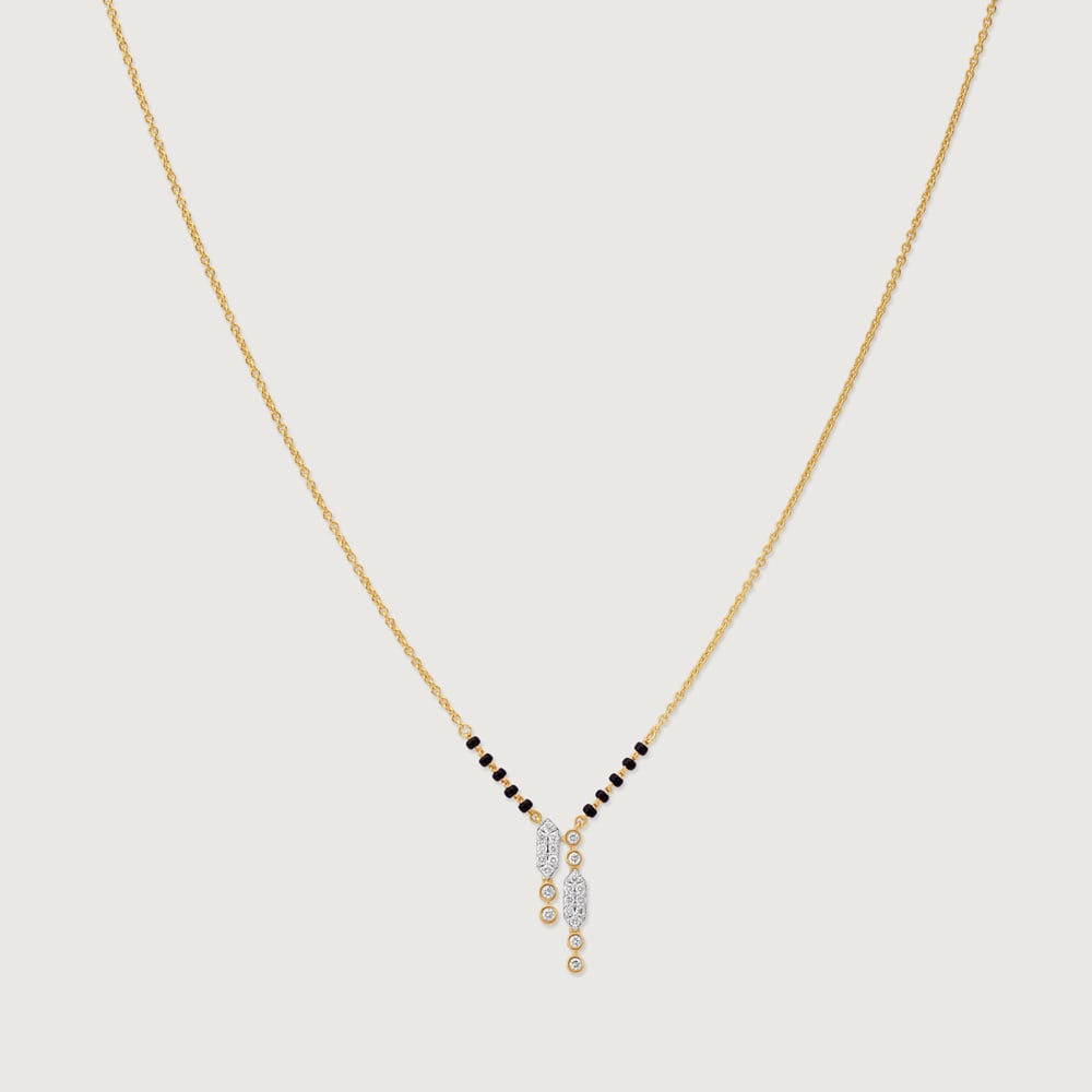 Contemporary Linear Diamond Mangalsutra,,hi-res image number null