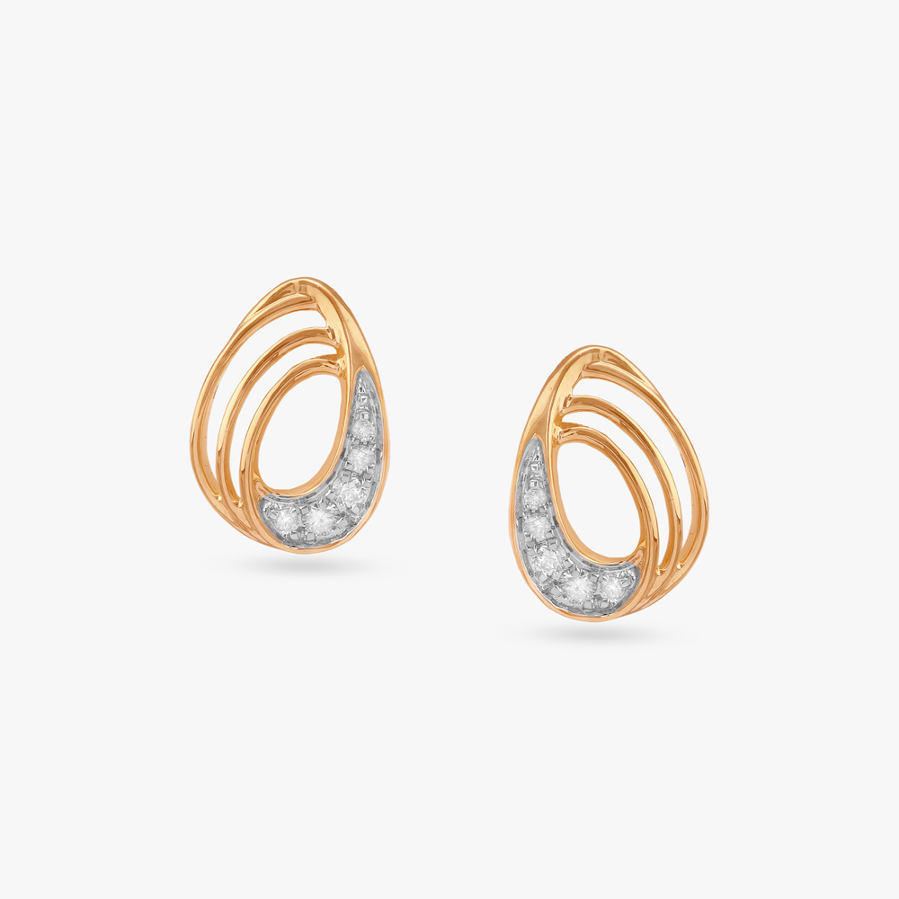 Whirl Light Diamond Stud Earrings,,hi-res image number null