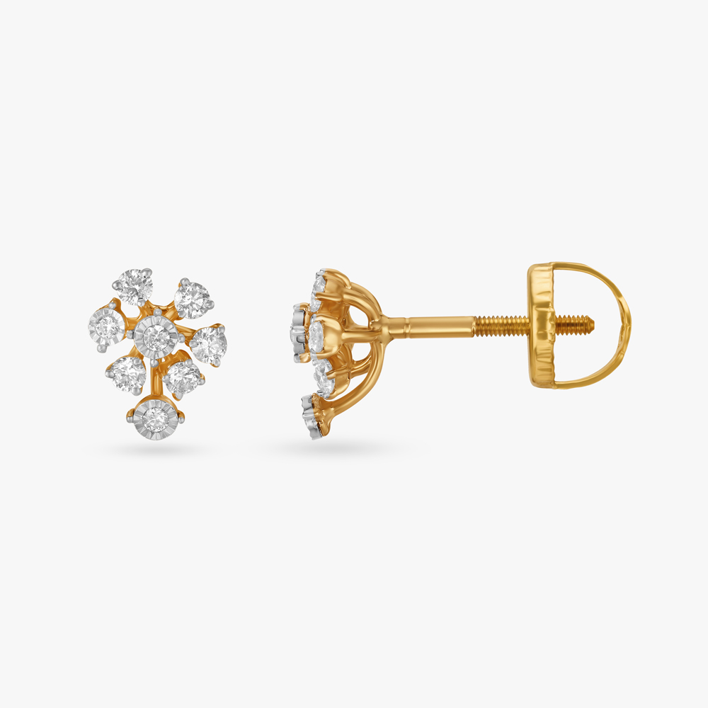 Petite Flower Modular Diamond Stud Earrings,,hi-res image number null