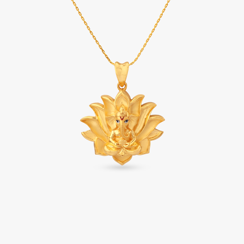 Divine Ganesha Gold Pendant,,hi-res image number null