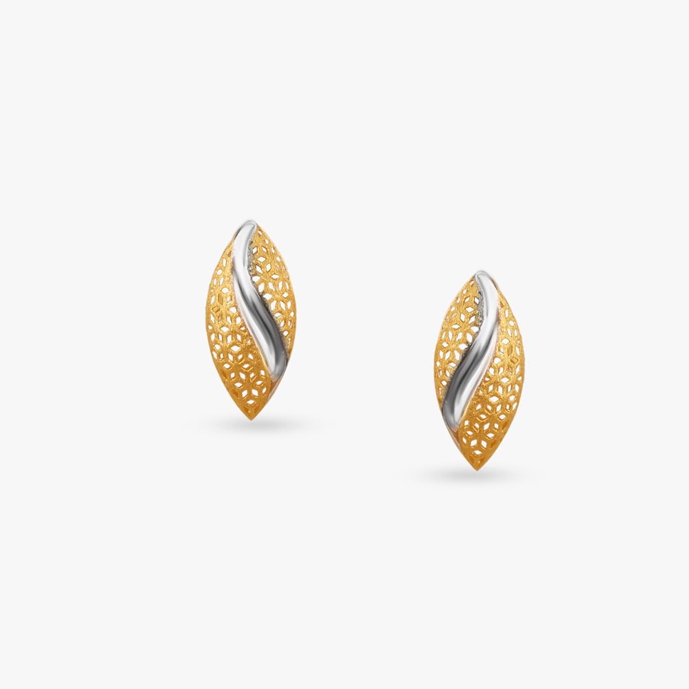 

Floral Cutwork Gold Stud Earrings