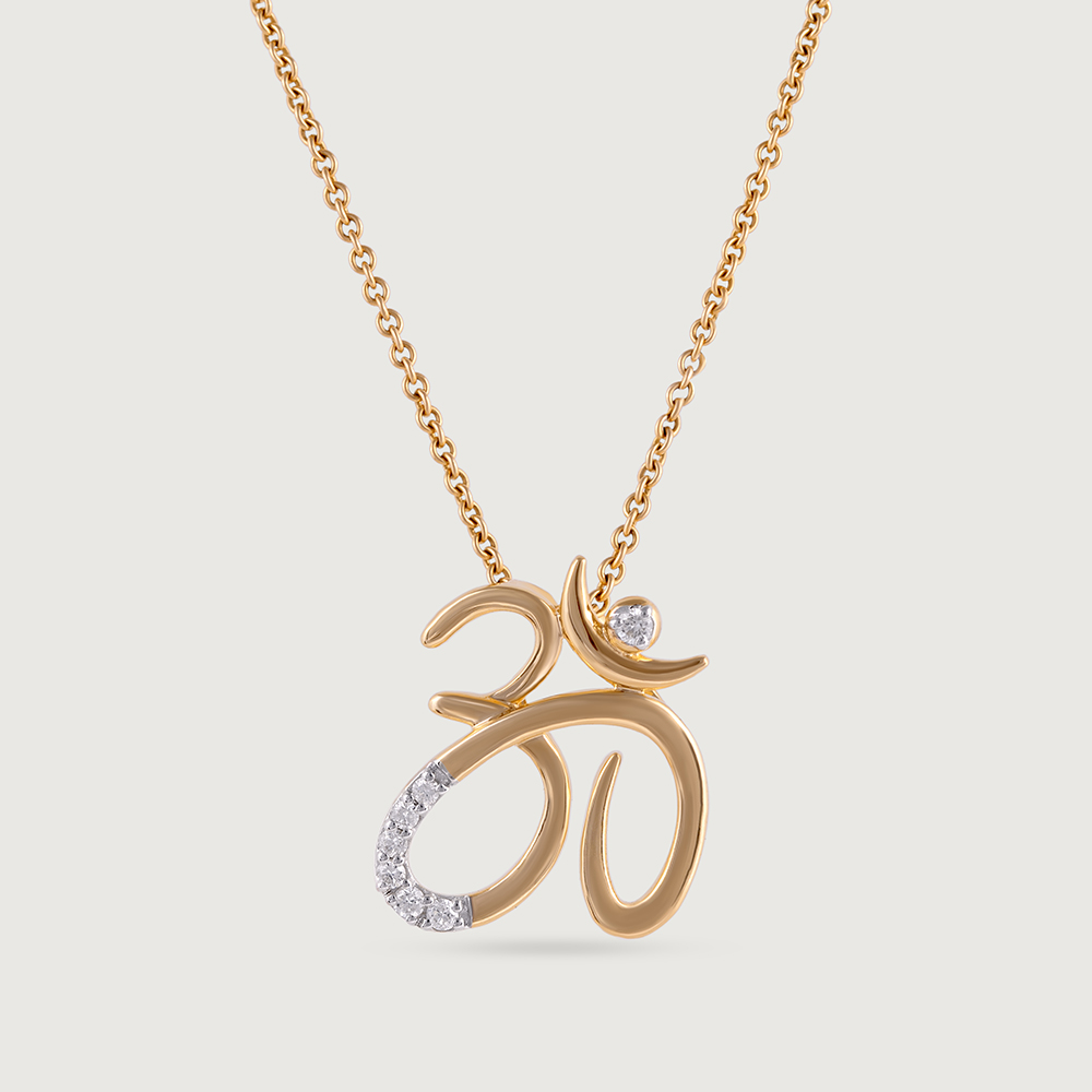 Sacred Om Gold and Diamond Pendant,,hi-res image number null