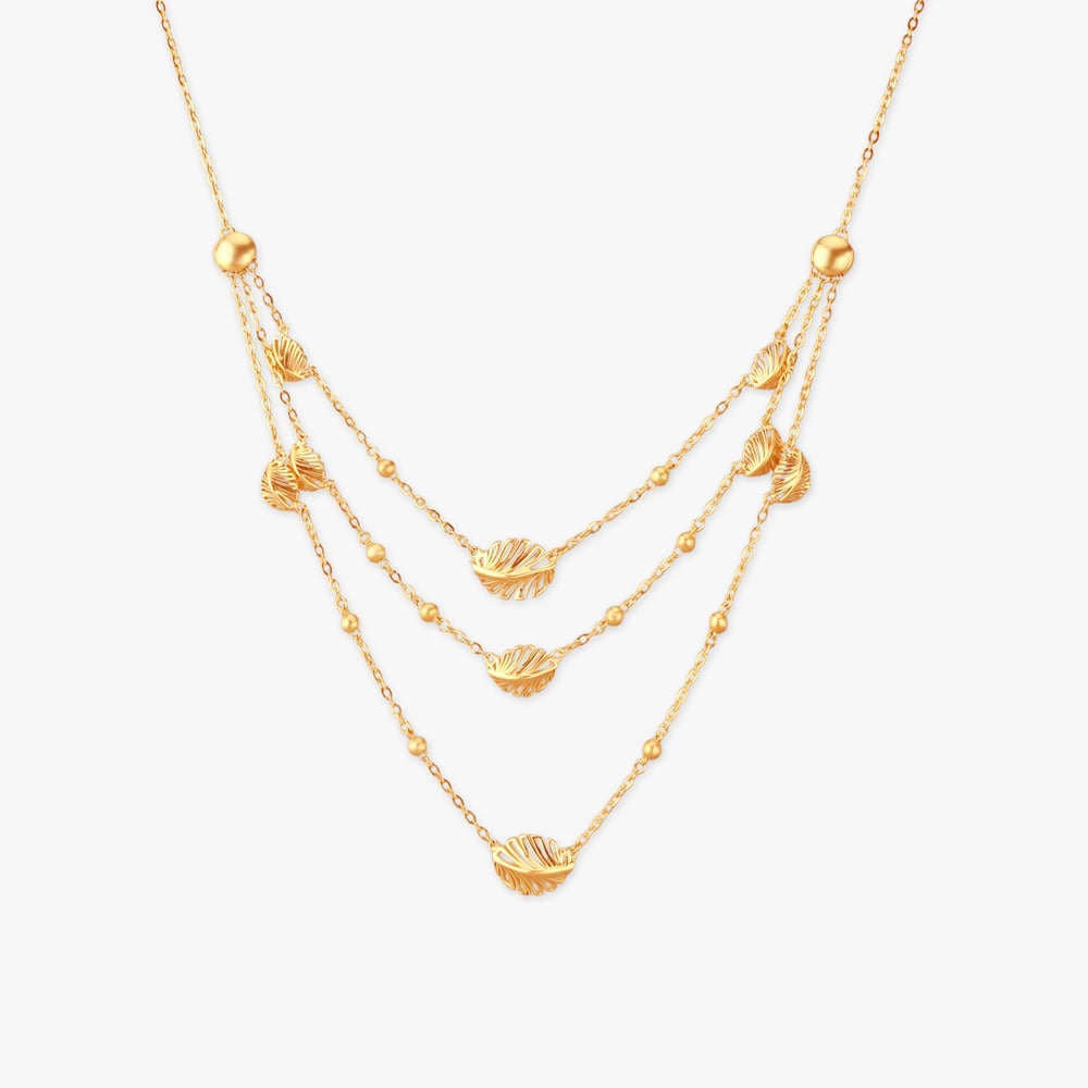 Whispering Leaves Gold Necklace Set,,hi-res image number null