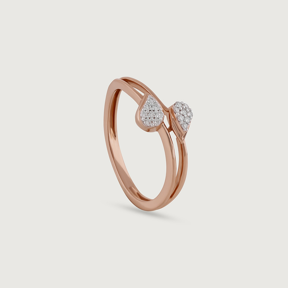 Petite Elegance Gold & Diamond Finger Ring,,hi-res image number null