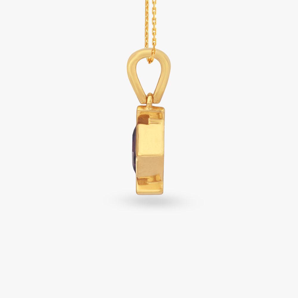 Orchid Edge Gold Pendant and Earrings Set,,hi-res image number null
