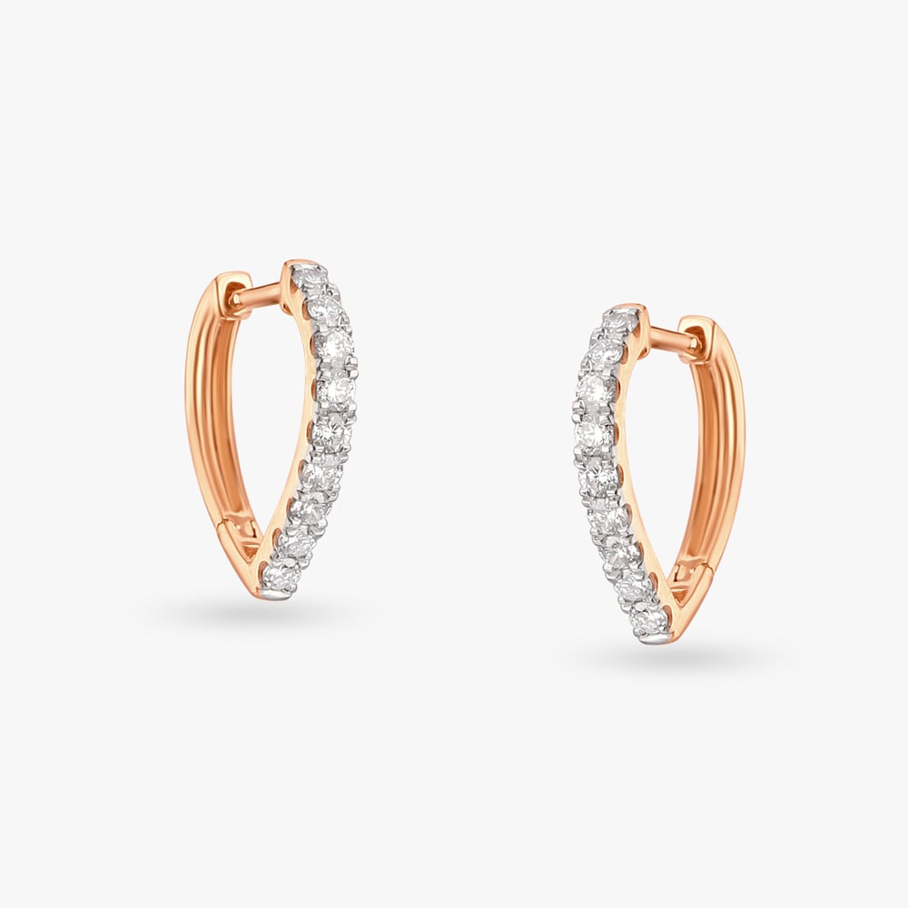 Linear Luminescence Diamond Hoop Earrings,,hi-res image number null