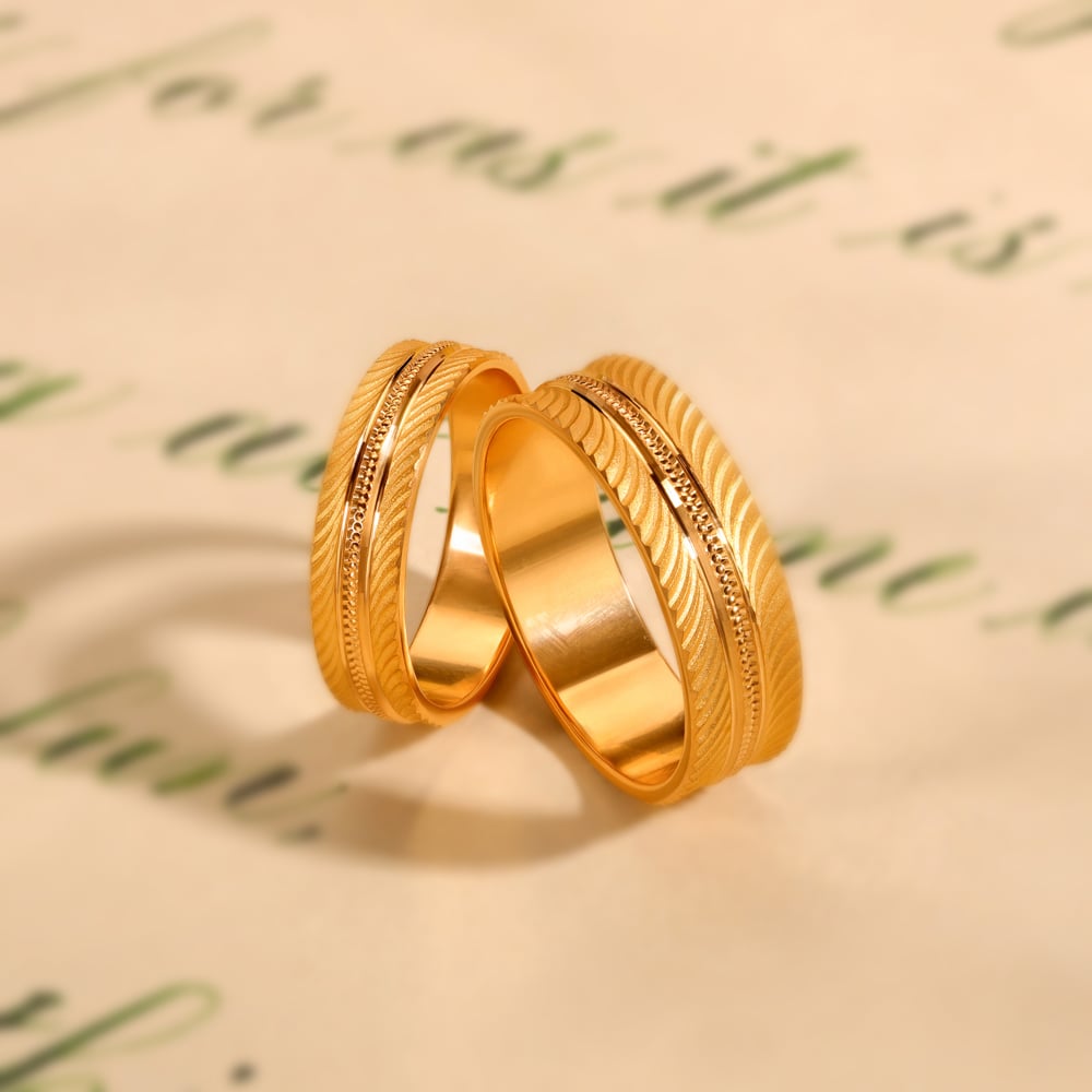 Showroom of 18kt rose stylish simple design gold hallmark couple ring |  Jewelxy - 167563