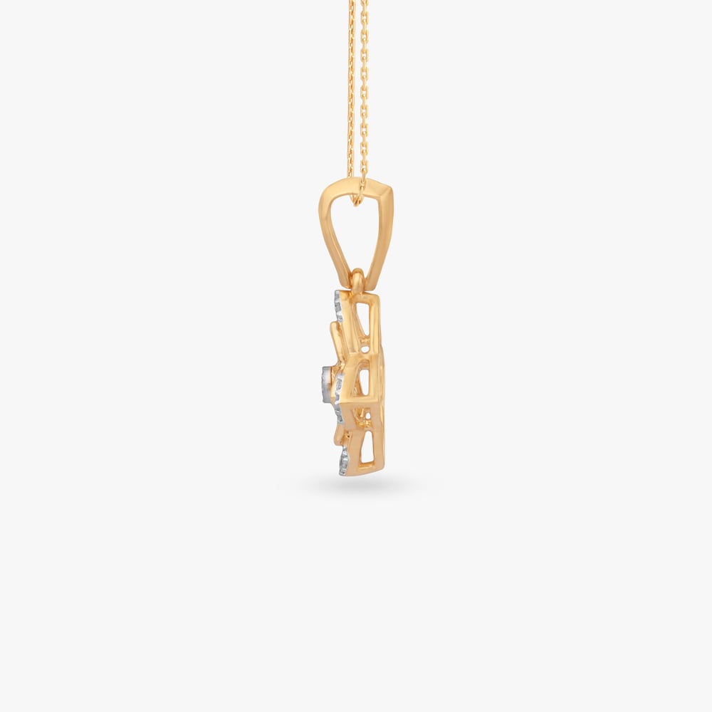 Floral Motif Diamond Pendant,,hi-res image number null