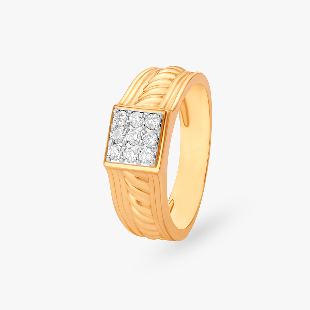 Buy 14KT Rose Gold Finger Ring With Diamonds Online | ORRA