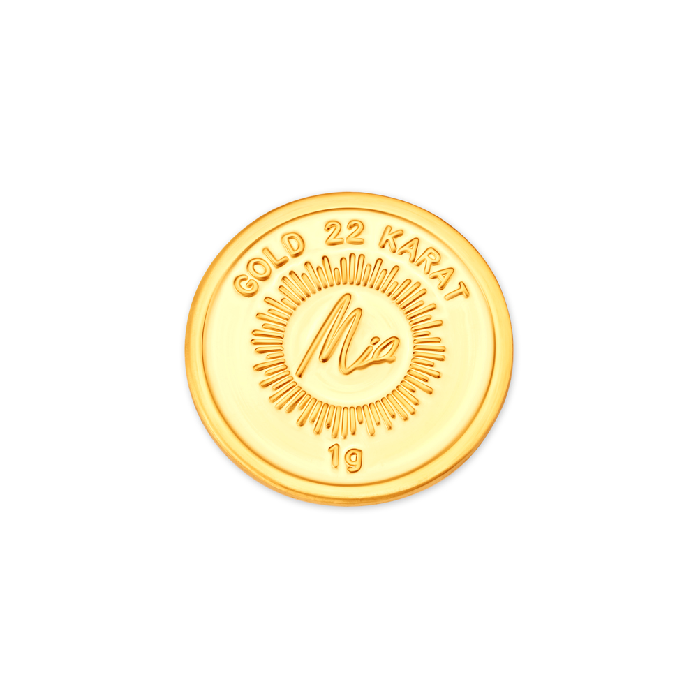1 GM 22 Karat Stunning Lotus Gold  Coin