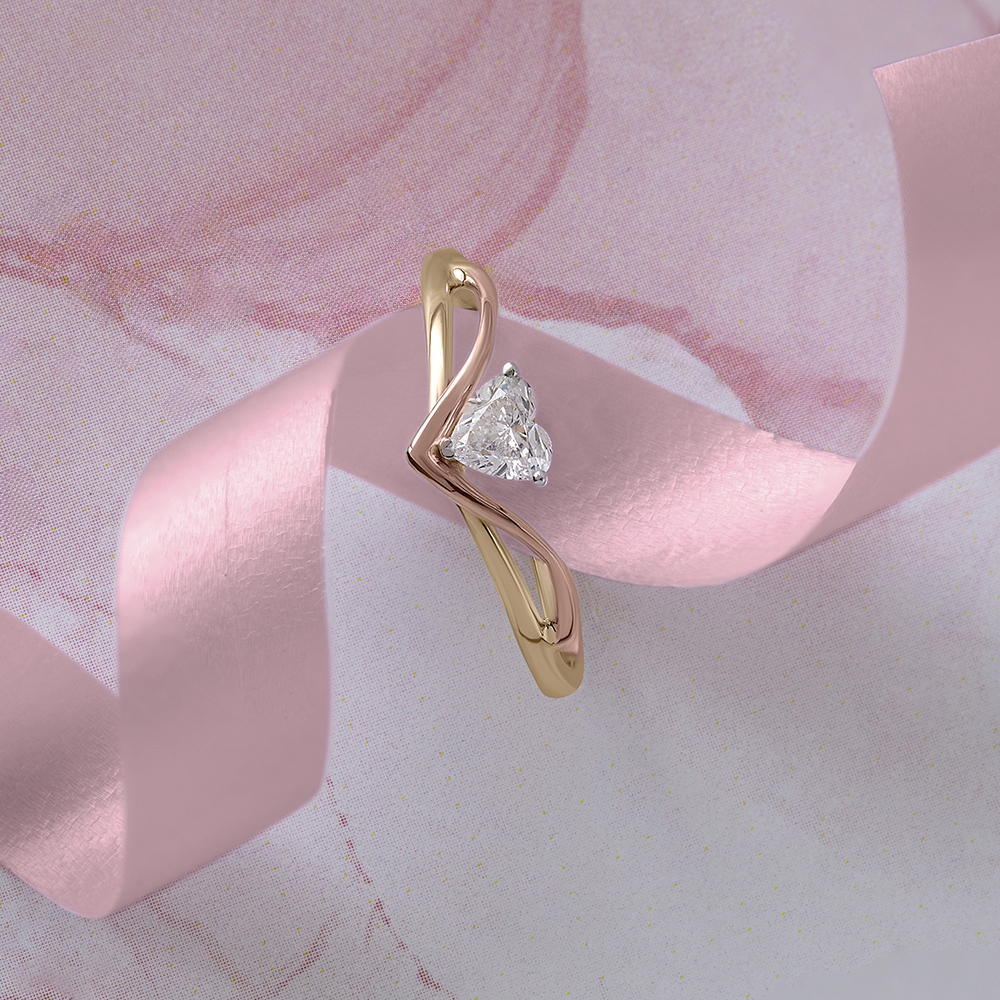 Enchanted Heart 14 kt Gold & Diamond Finger Ring,,hi-res image number null