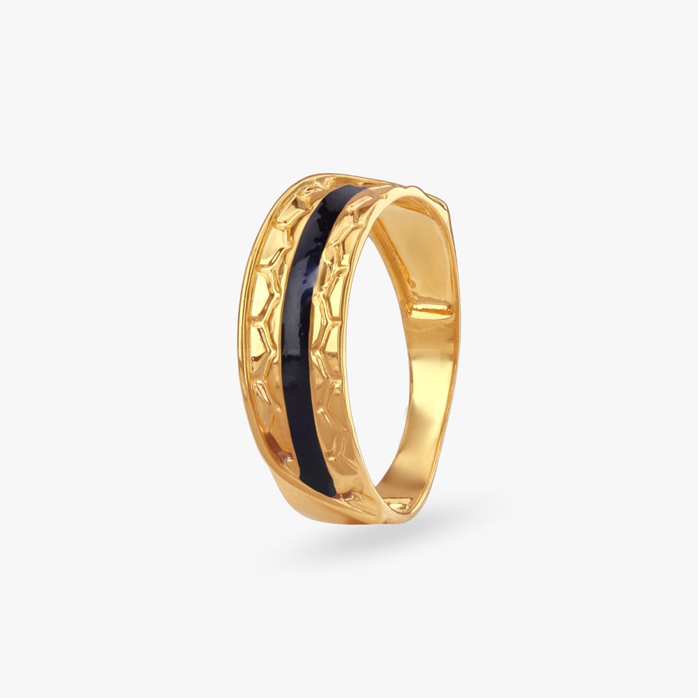 

Midnight Edge Gold Ring For Men