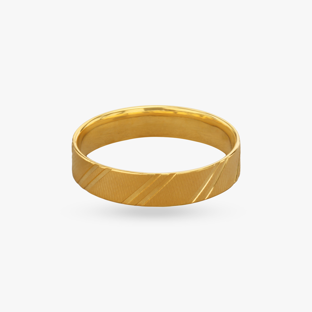 Sleek Stylish Men's Gold Finger Ring,,hi-res image number null