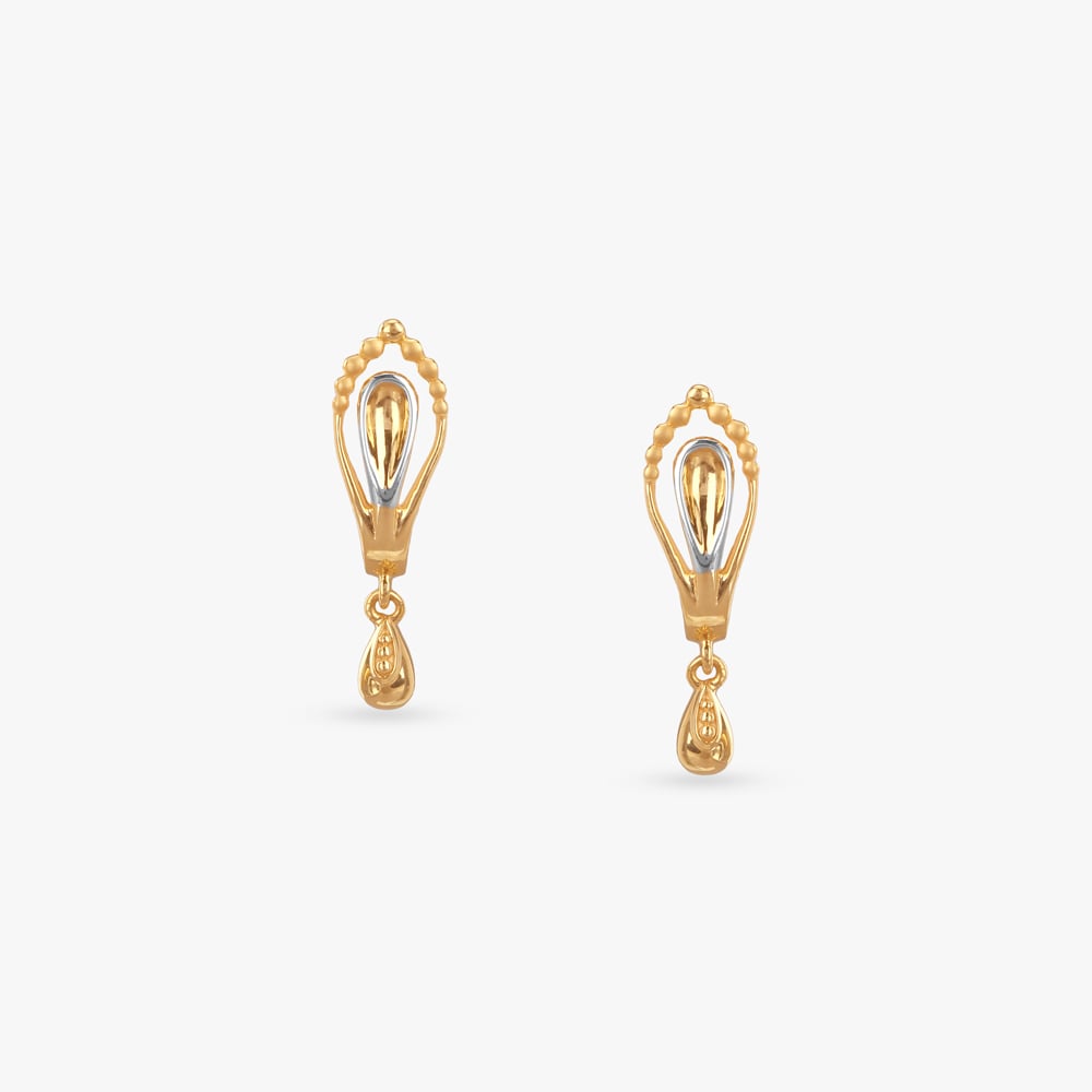 Bead Arch Gold Hoop Earrings,,hi-res image number null