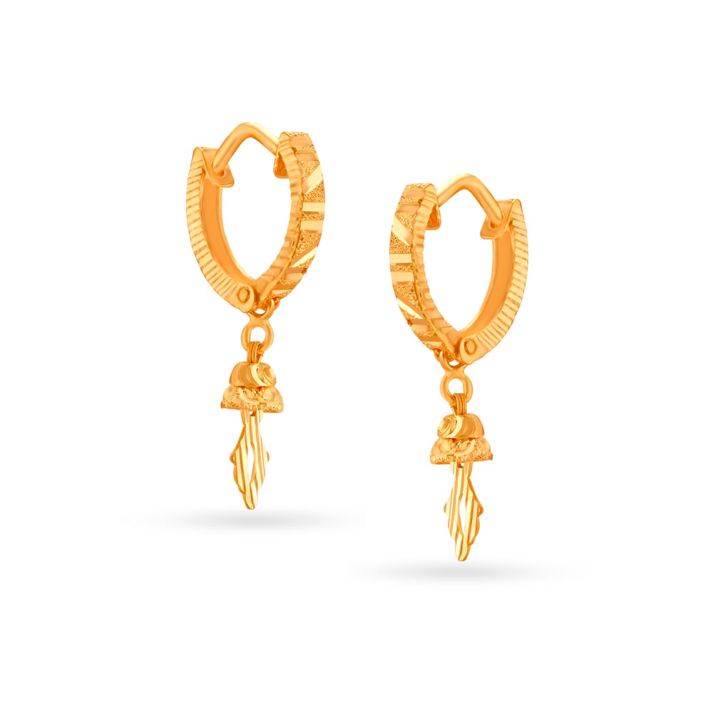 Strawflower Floret Chain Drop Gold Earrings | Jewelry Online Shopping | Gold  Studs & Earrings