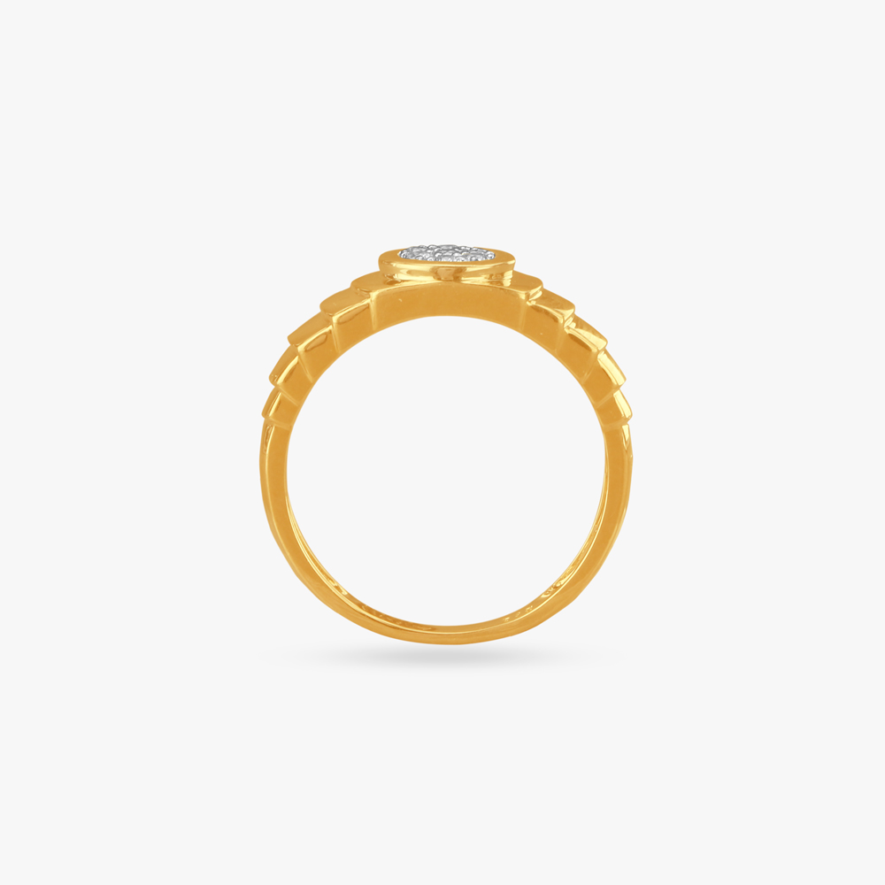 Stately Dual-Tone Diamond Finger Ring for Men,,hi-res image number null