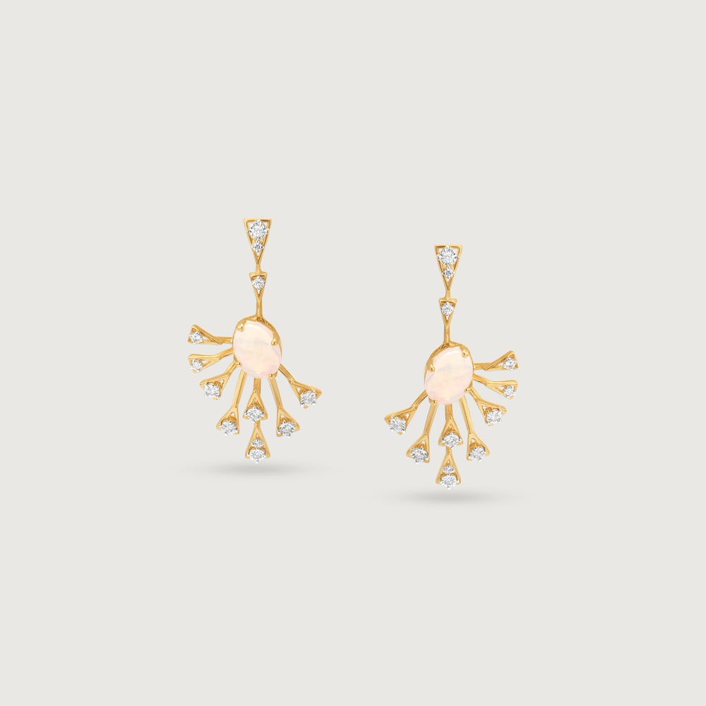 Celestial Opal & Diamond Drop Earrings,,hi-res image number null