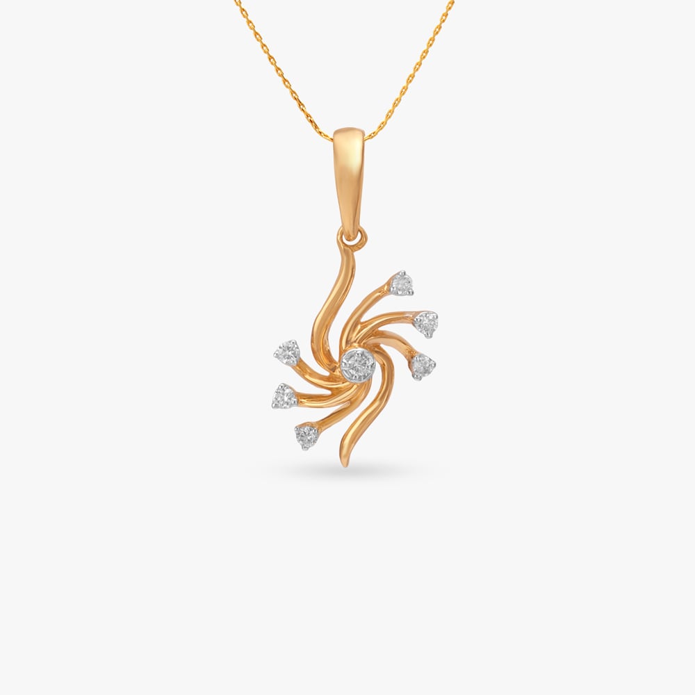 

Spiral Bloom Diamond Pendant
