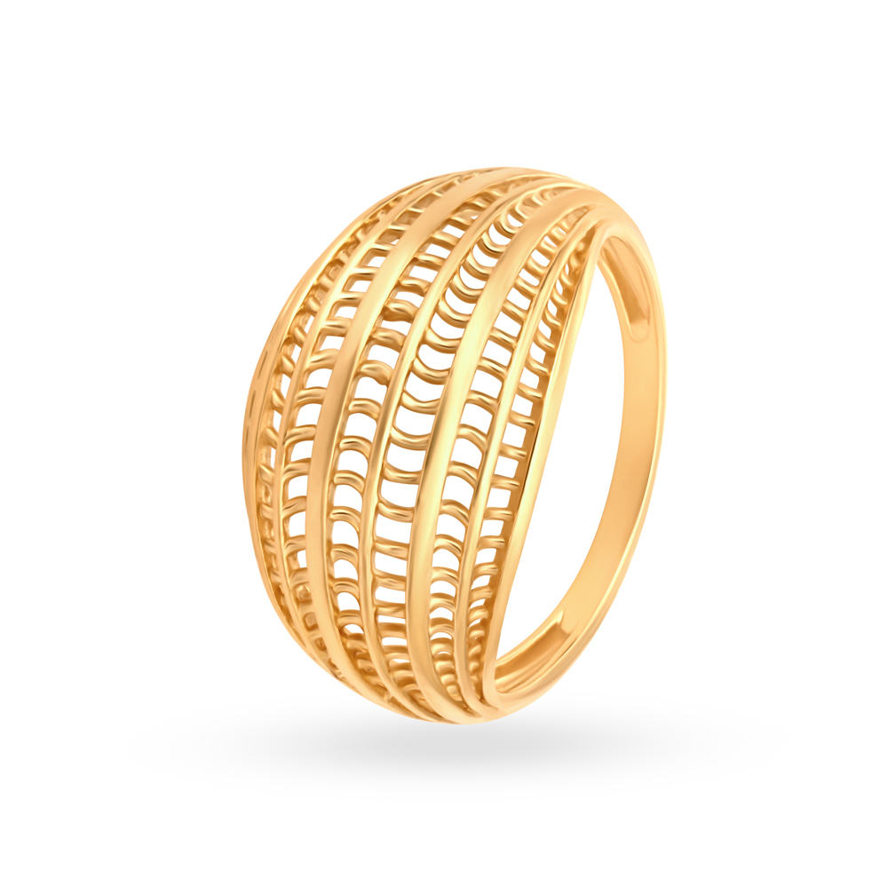 Exquisite Single Stone Gold and Diamond Finger Ring For Men