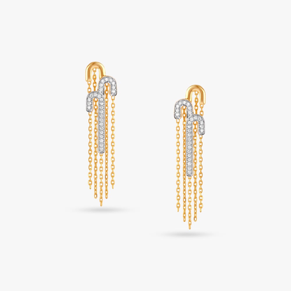 

Curve Cascade Diamond Drop Earrings