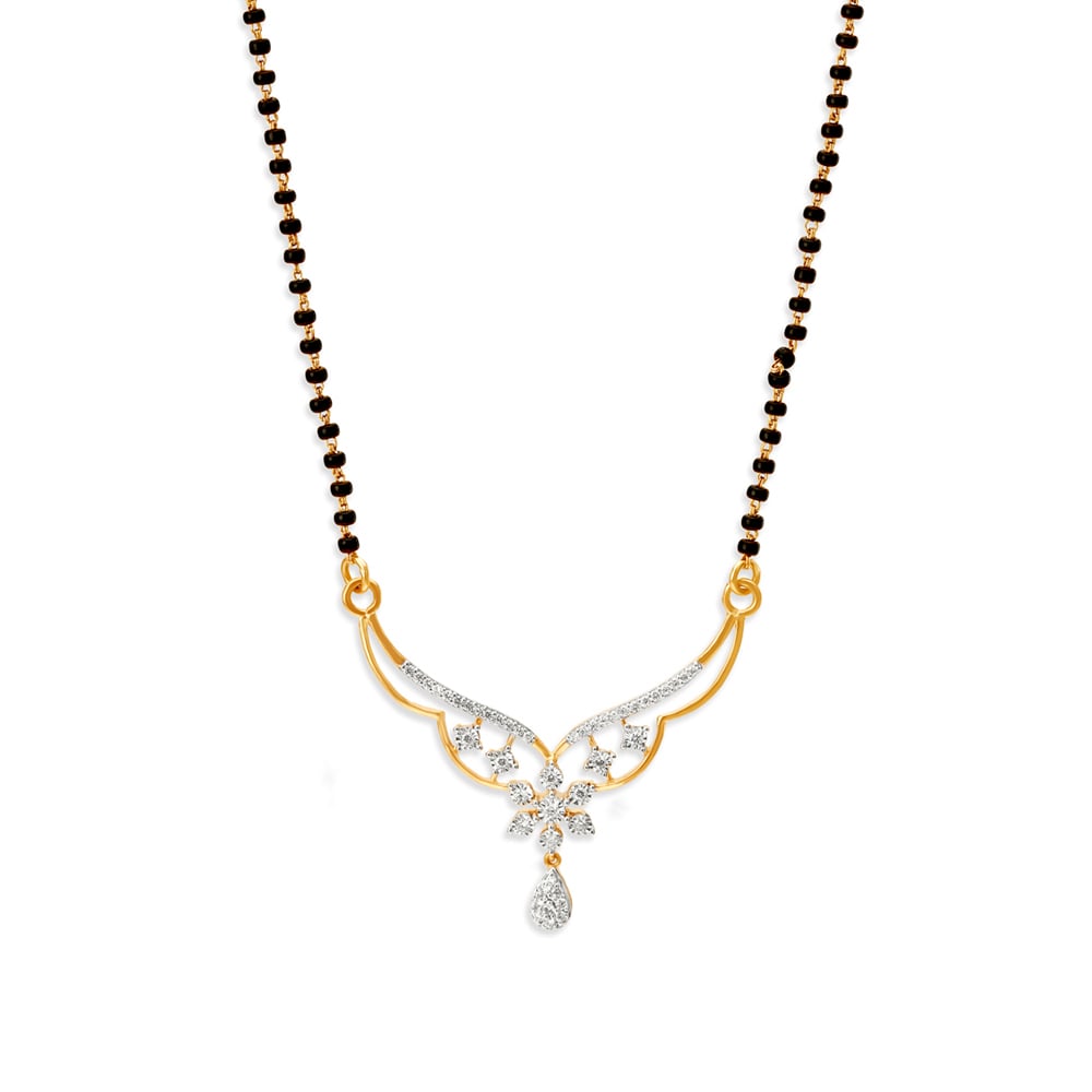 

Mesmerizing Diamond Floral Mangalsutra