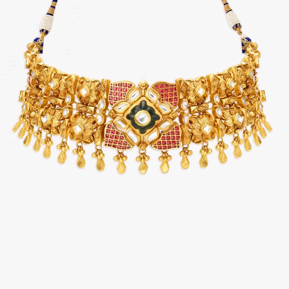 Sumptuous Choker Necklace Set with Kundan Work,,hi-res image number null
