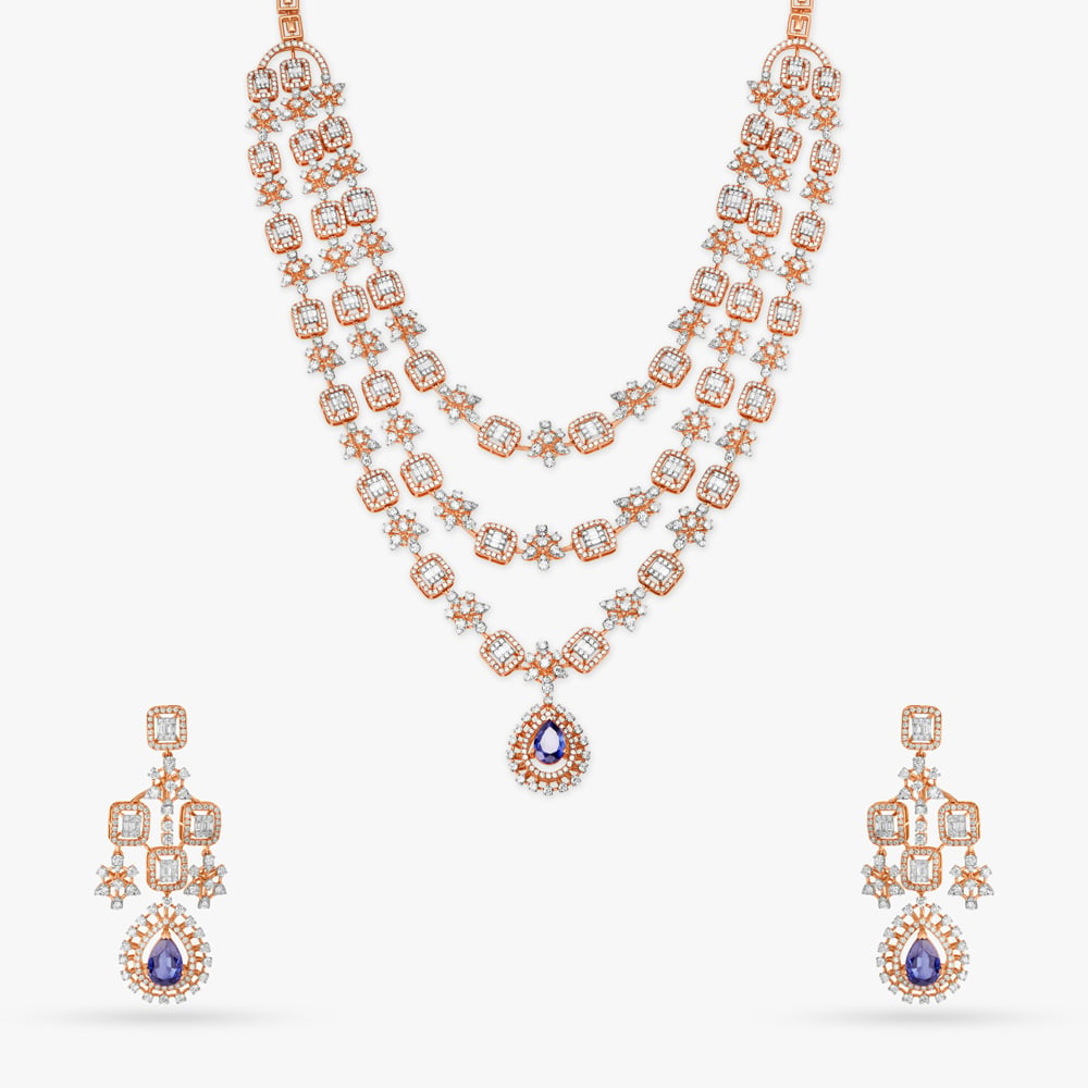 Lovely Gleam Diamond Necklace Set