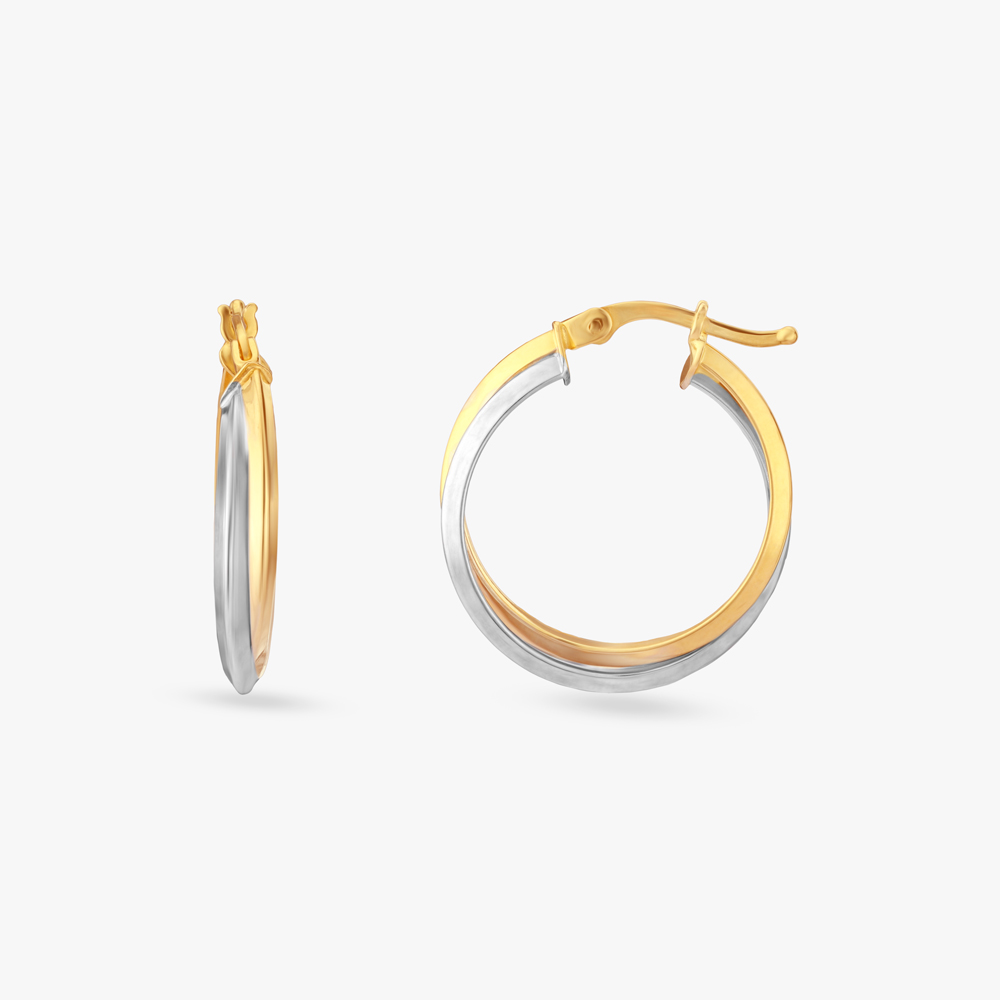 Tone Twist Gold Hoop Earrings,,hi-res image number null