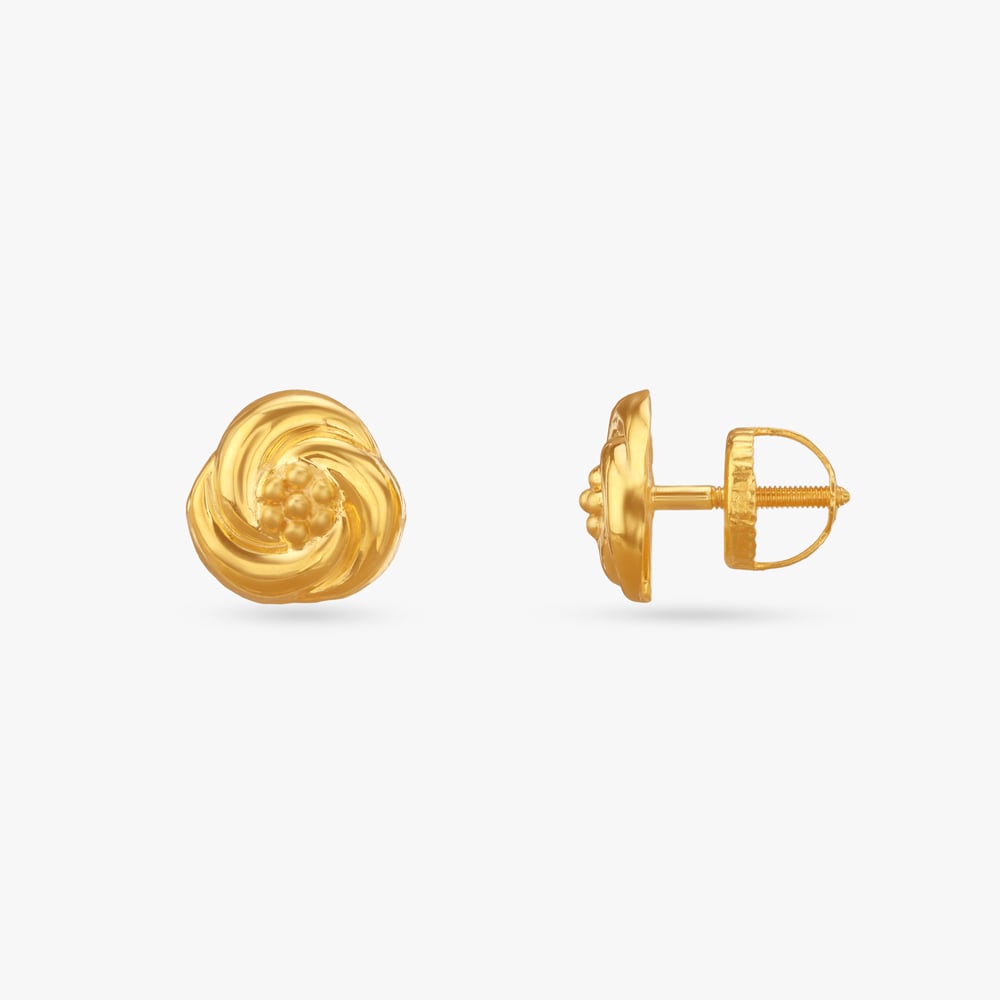 

Swirl Bloom Gold Stud Earrings
