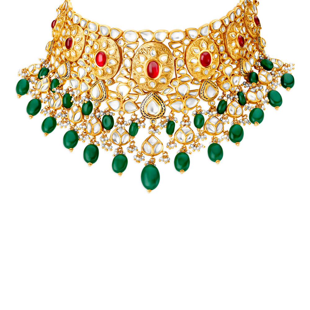 Glorious Floral Gold Necklace for the Punjabi Bride
