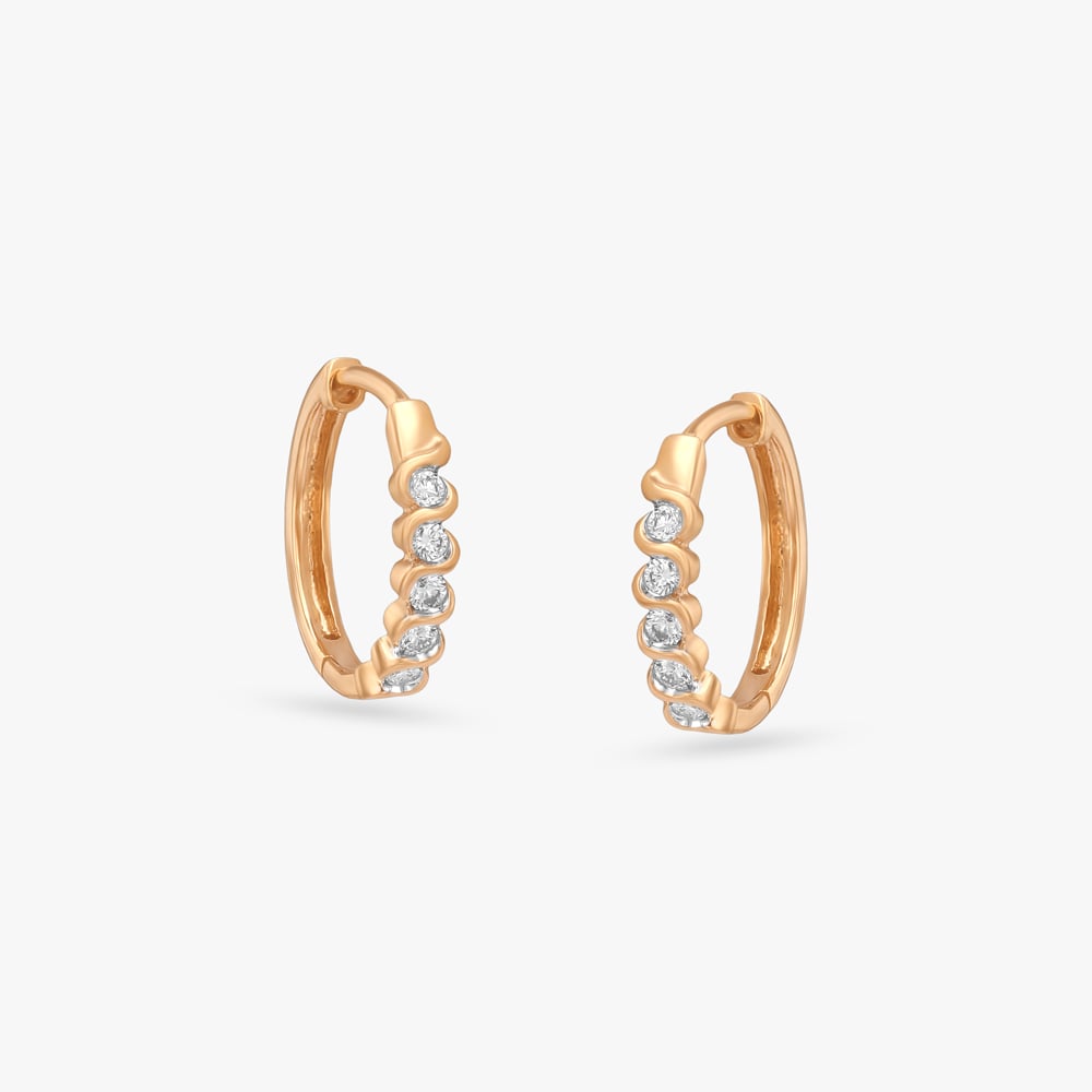 Twisted Spark Diamond Hoop Earrings,,hi-res image number null