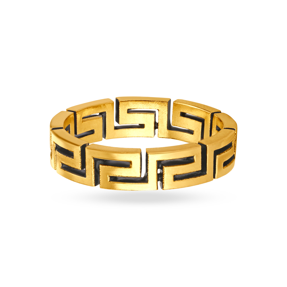 Splendid Black Antique Gold Finger Ring For Men,,hi-res image number null