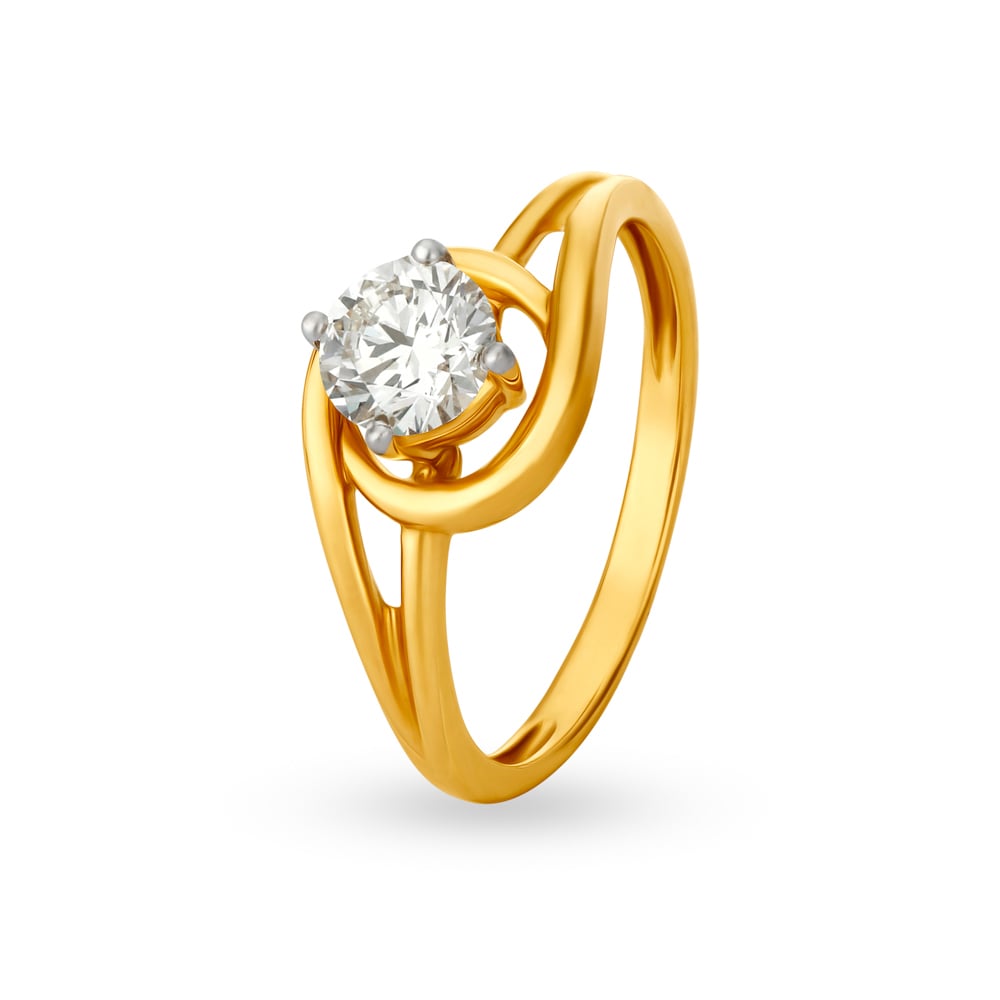 Enchanting Swirling Solitaire Ring