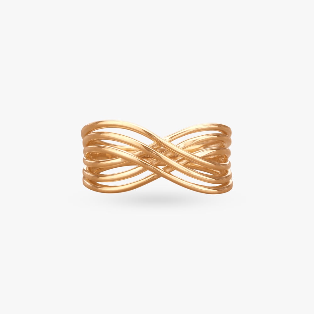 Criss-cross Charm Gold Ring,,hi-res image number null
