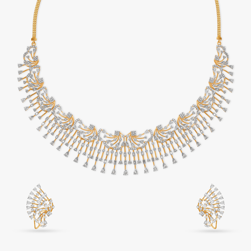 Mesmerising Swirls Diamond Necklace Set