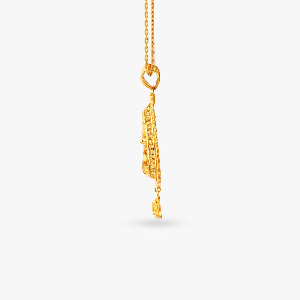 Droplet Gold Pendant and Earrings Set,,hi-res image number null