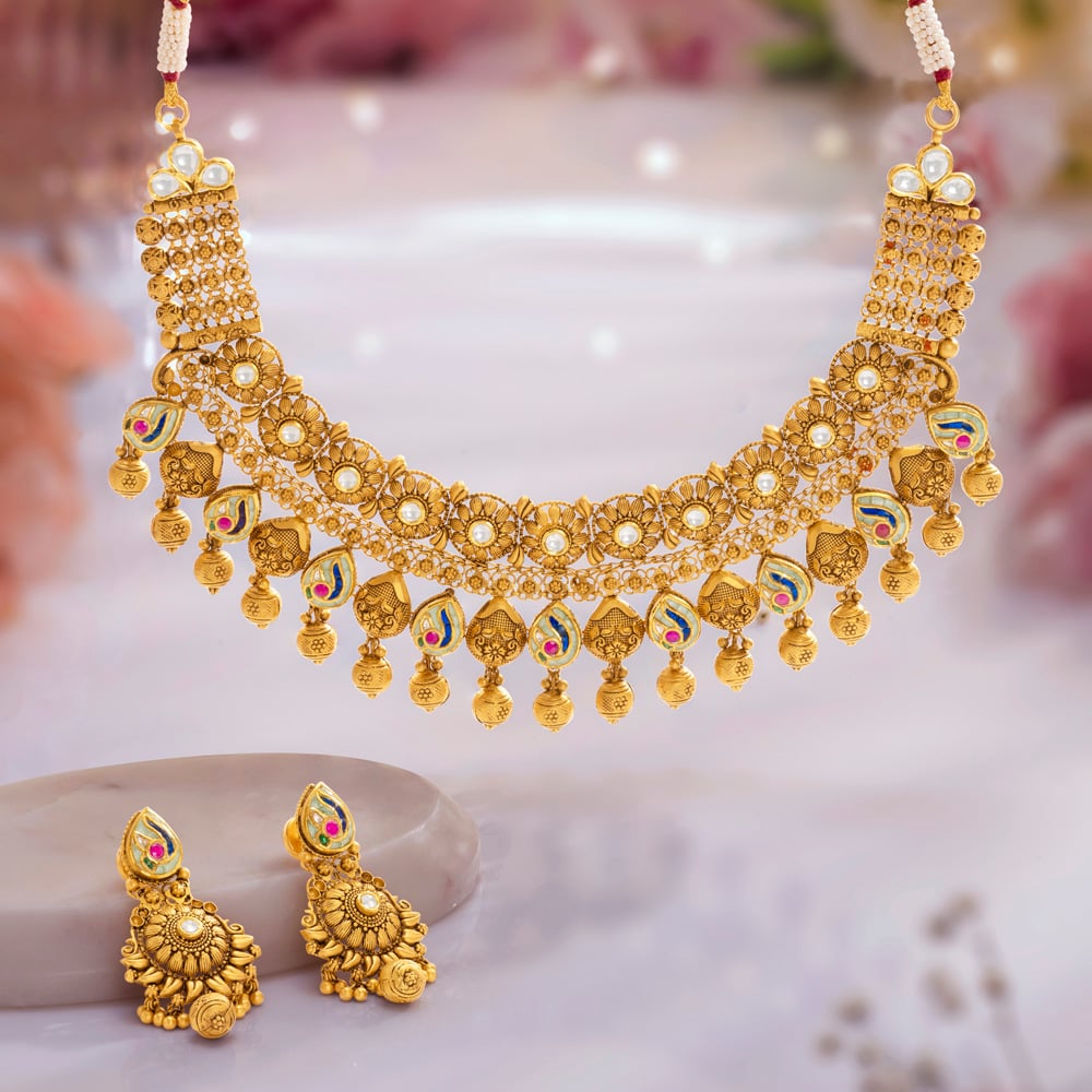 Ghungroo Gatha Gold Necklace set,,hi-res image number null