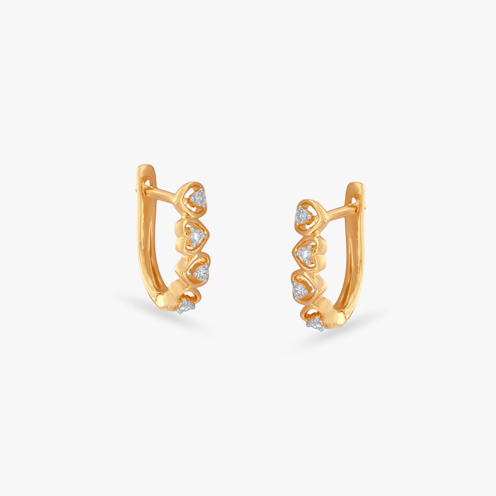 Heart Parade Diamond Hoop Earrings,,hi-res image number null