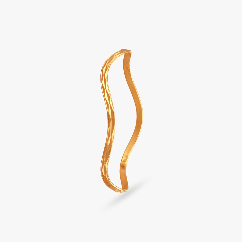 Fluid Crest Gold Bangle,,hi-res image number null