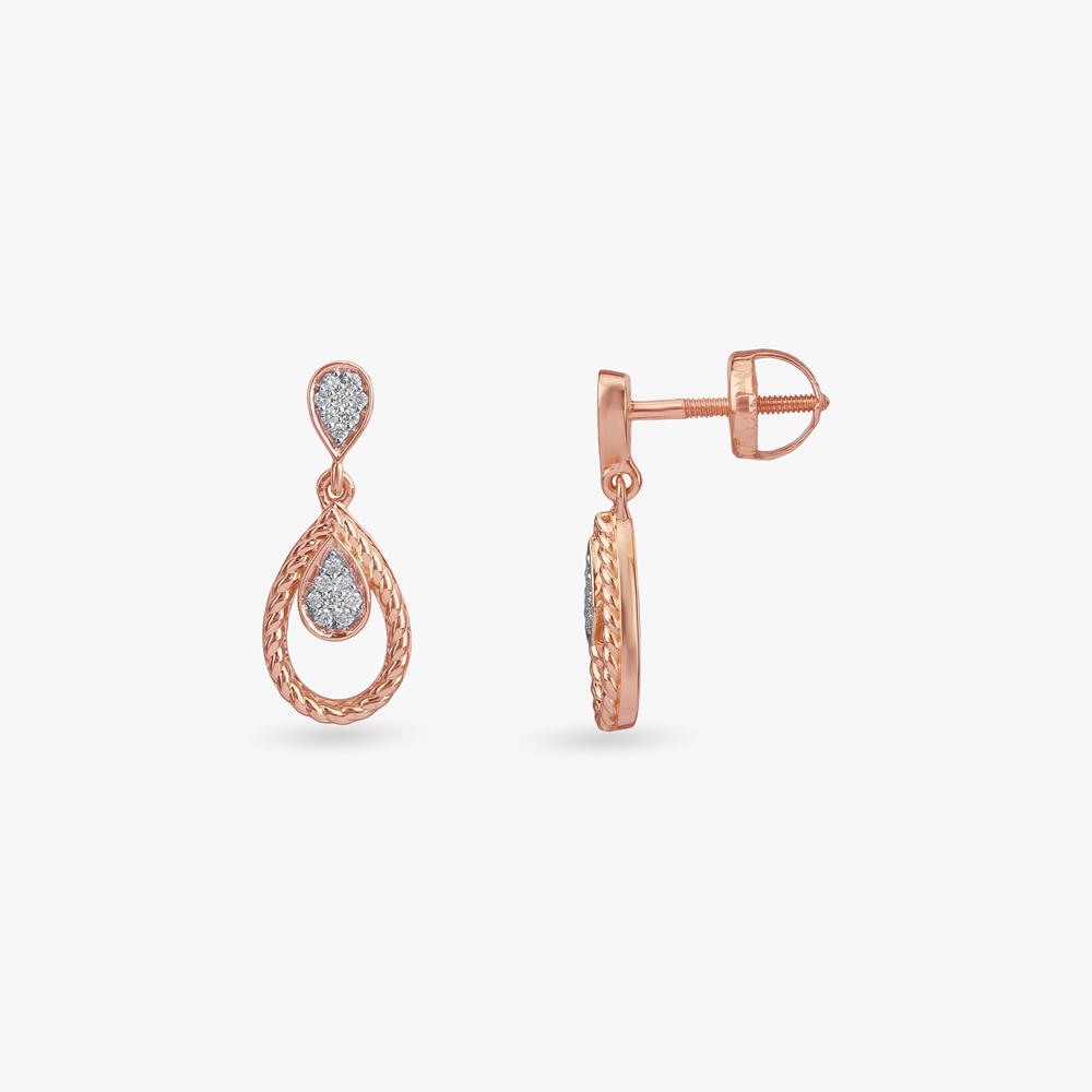 Twisted Teardrop Diamond Drop Earrings,,hi-res image number null