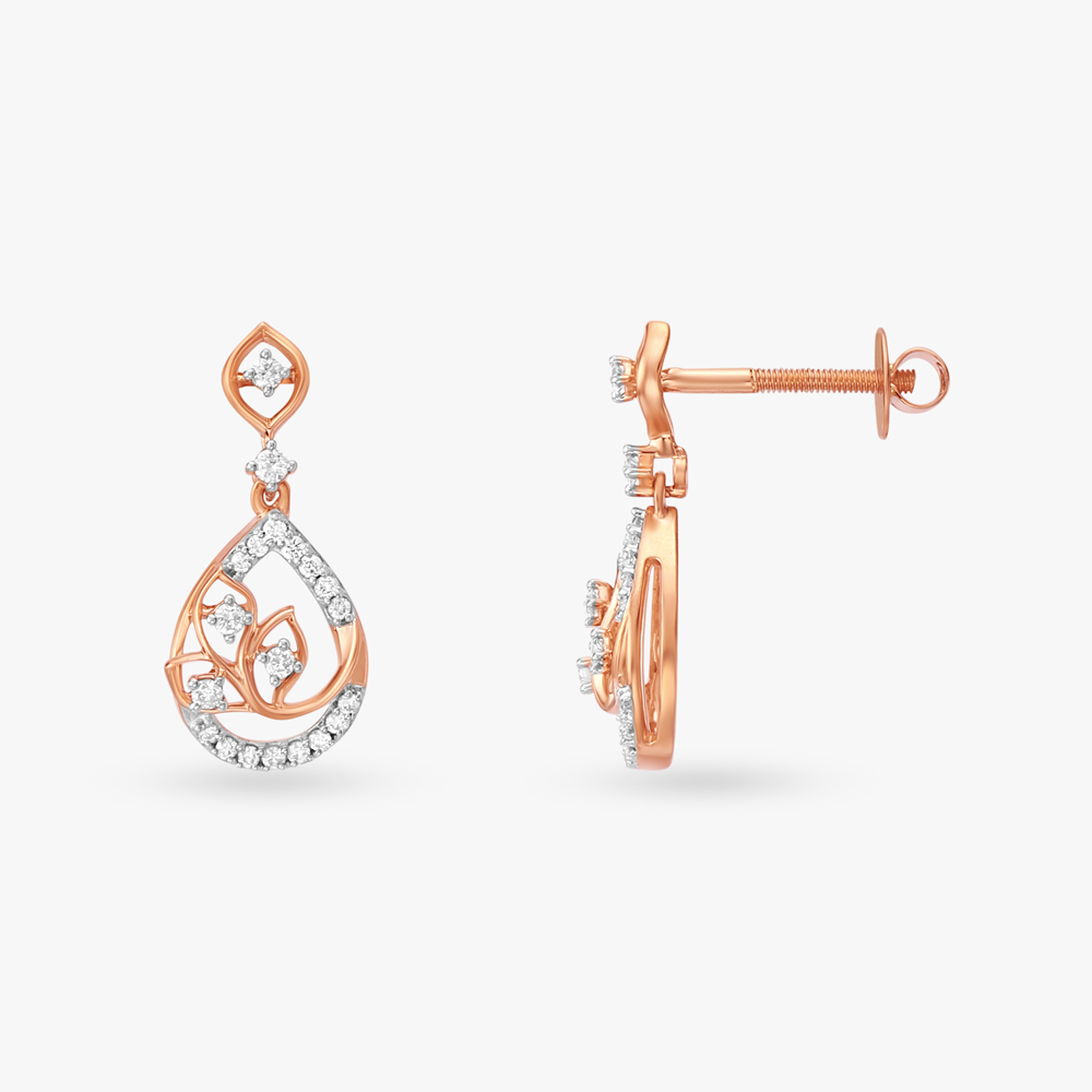 Whisper Petals Diamond Drop Earrings,,hi-res image number null