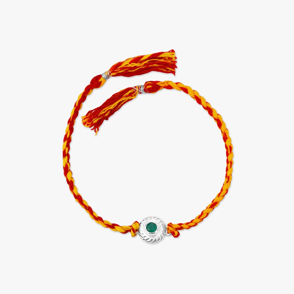 

Swirl Glow Silver Rakhi