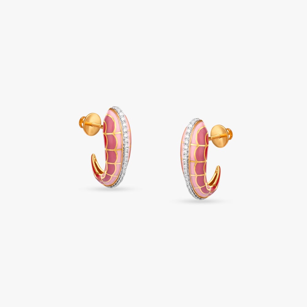 Rosy Trail Diamond Hoop Earrings,,hi-res image number null