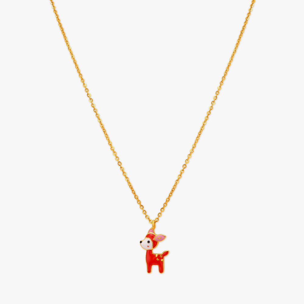 Adorable Baby Deer Pendant with Chain for Kids,,hi-res image number null