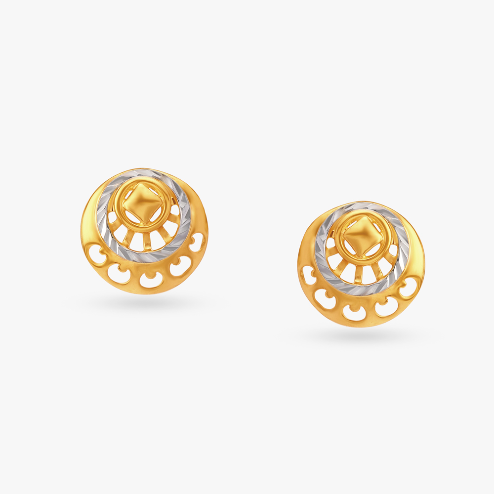 Circular Gold Pendant and Earrings Set,,hi-res image number null